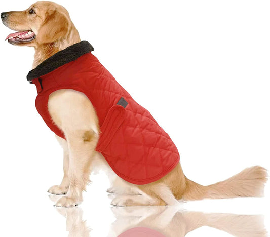 Thick Winter Dog Jacket,Lightweight Waterproof Windproof Winter Dog Coat, Warm Dog Vest with Two Layers of Wool Lining