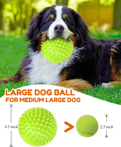 4.5” Heavy Duty Squeaky Dog Balls for Aggressive Chewers Dog