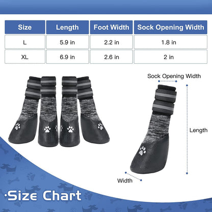 Socks for the Dog Anti-Slip Dog Socks with Adjustable Strap for Indoor Hardwood Traction Control