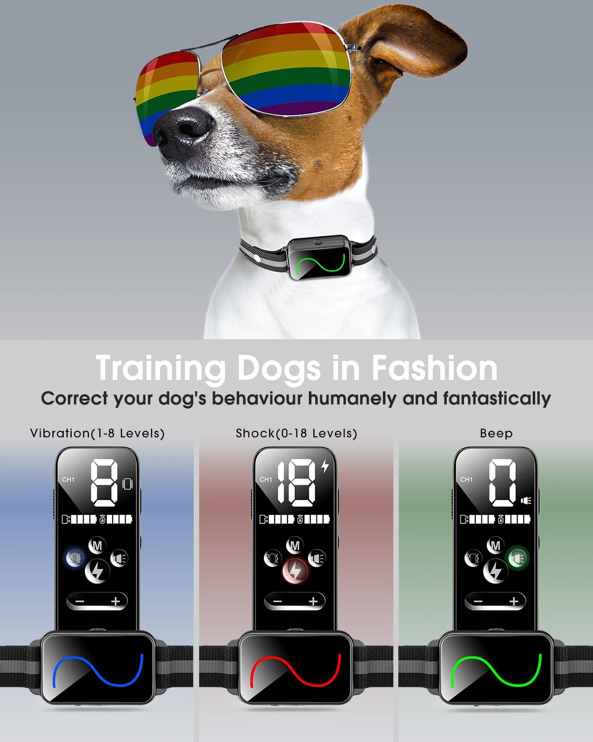 Dog Shock Collar Rechargeable Electric Shock Collar with Remote