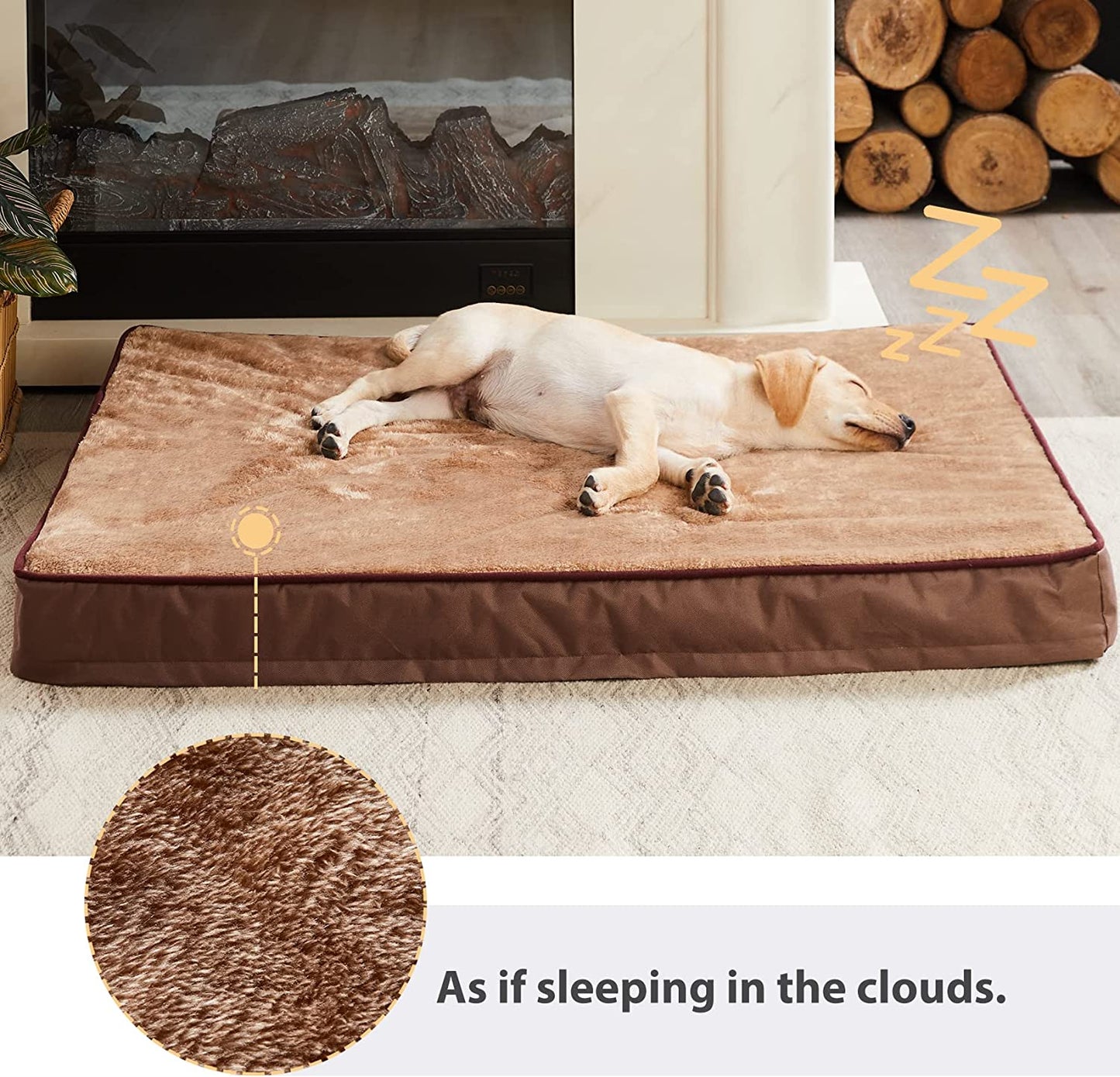 Egg Crate Foam Large Dog Mattress ,Orthopedic Dog Bed with Removable Washable and Wear Resistant Cover